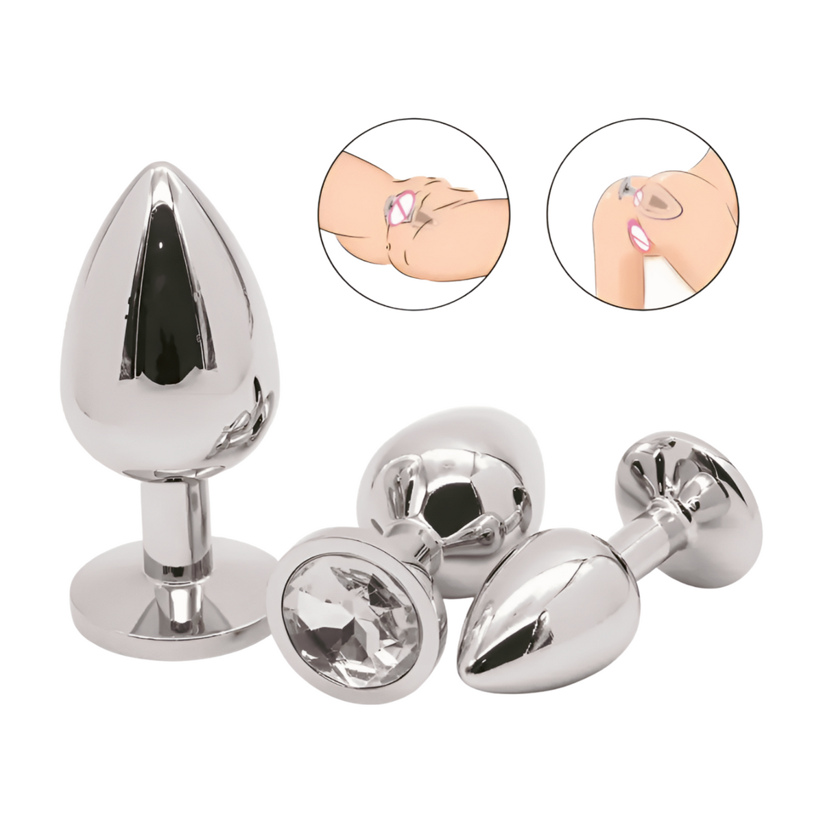 Pleasurez Anaalitappi Setti Glam, musta ja elegantti, pehmeä ja kiillotettu, sopii aloittelijoille ja kokemuksen hakijoille.