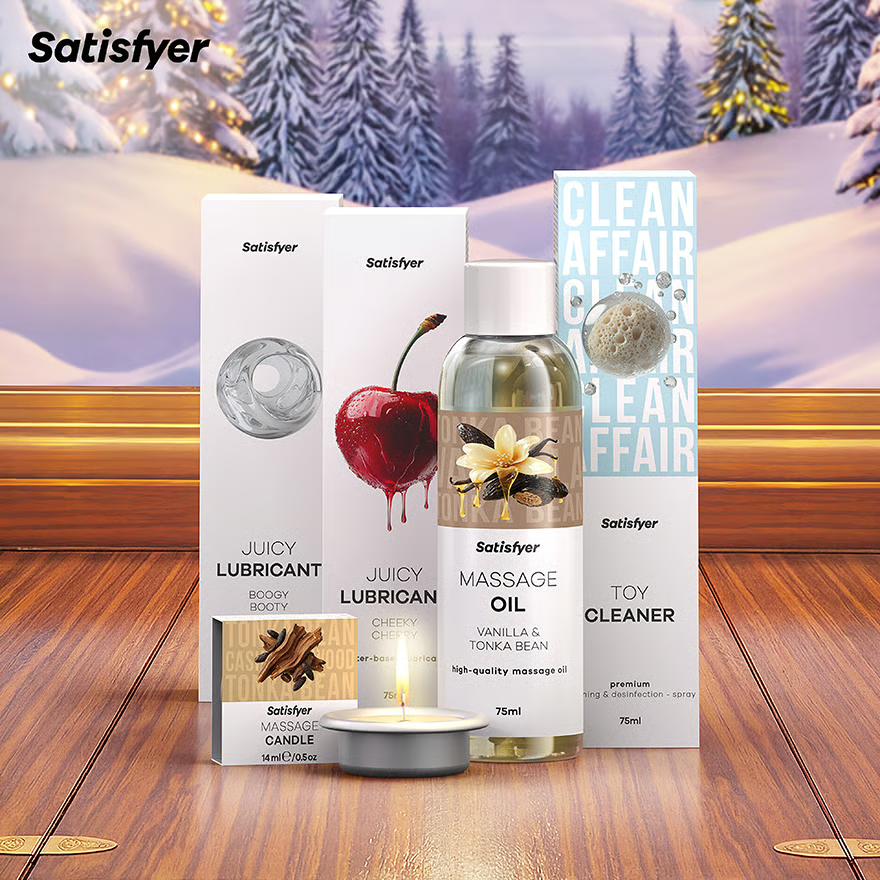 SATISFYER JOULUKALENTERI DELUXE 2026 Love Express joulukalenteri, avattavia luukkuja ja joulun tunnelmaa.
