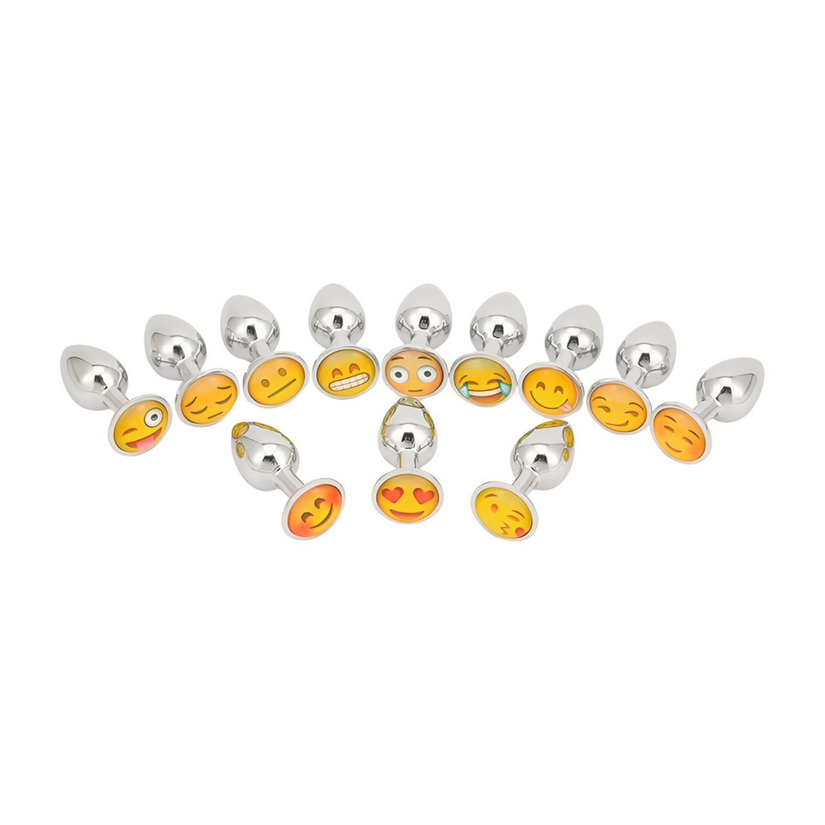 Pleasurez-merkkinen emoji-anala-tappi, muotoiltu hauskan emoji-kuvion mukaan, sopii anaalikäyttöön.