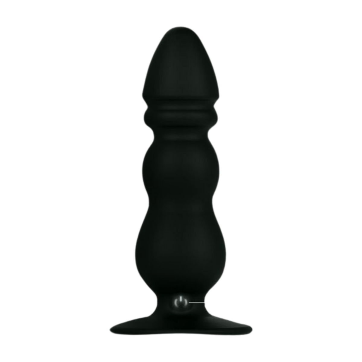 Pleasurez anaali-tappi OneClick, musta, silikonia, ergonominen muoto, käytössä ja säilytyksessä.