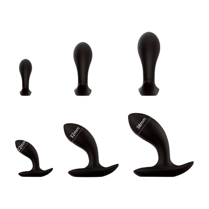Pleasurez Anaalitappi Setti Trio, laadukas ja turvallinen anaalihoitotuote, kolme erikokoista anaalitappia.