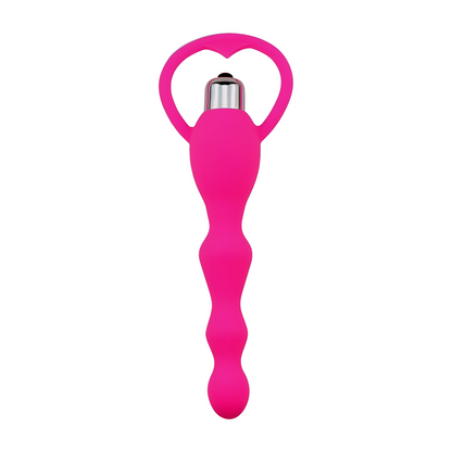 Mustan PLEASUREZ Anaali Anustappi Helmi Pulse, pehmeä ja ergonominen anaalituote, helmi- ja pulssitoiminnolla.