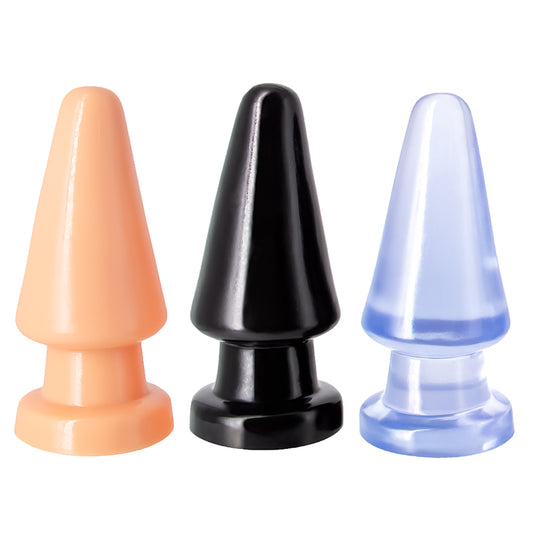 Mustan PLEASUREZ Anaali Anustappi Iso Cone, ergonominen ja pehmeä anaalilelu miehille ja naisille.