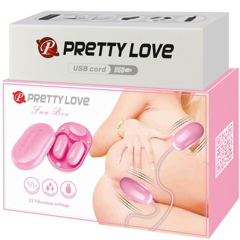 Naisten seksilelu, PRETTY LOVE VIBRAATTORI FUN BOX, bullet-vibraattori 12:n toiminnolla, seksilelu kuvituskuva.