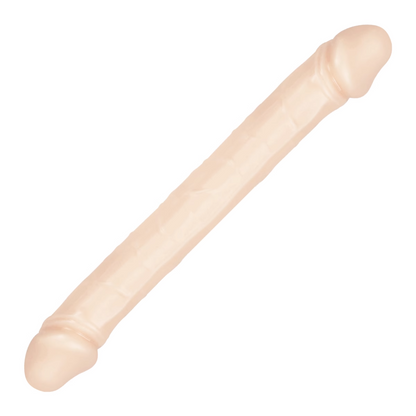 Kaksipiippuinen PLEASUREZ dildo mustavärisenä, pehmeä ja realistinen muoto, sopii erogeenisiin alueisiin.