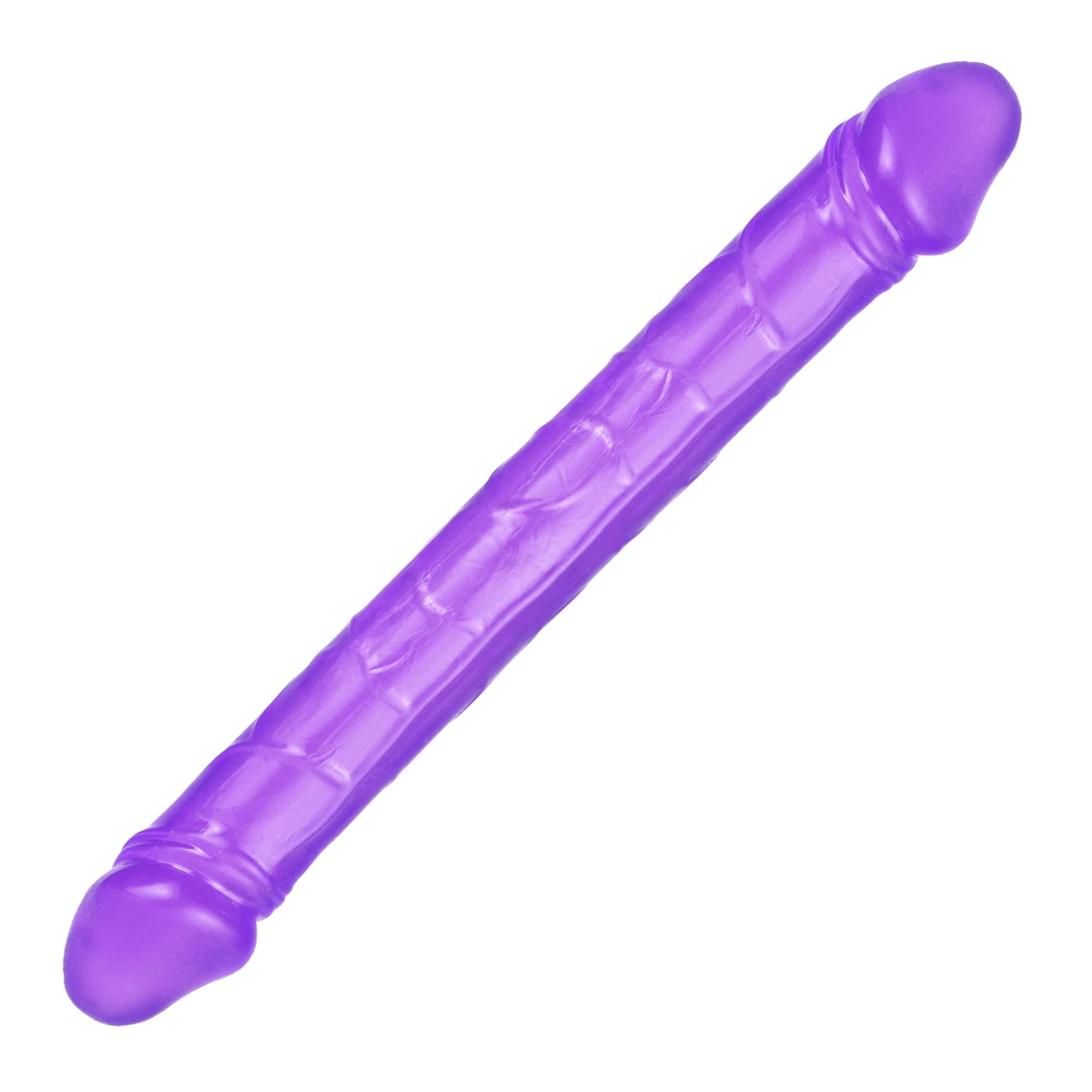 Kaksipäinen PLEASUREZ dildo mustavärisenä, elastinen ja realistinen seksilelu, sopii intiimiin käyttöön.