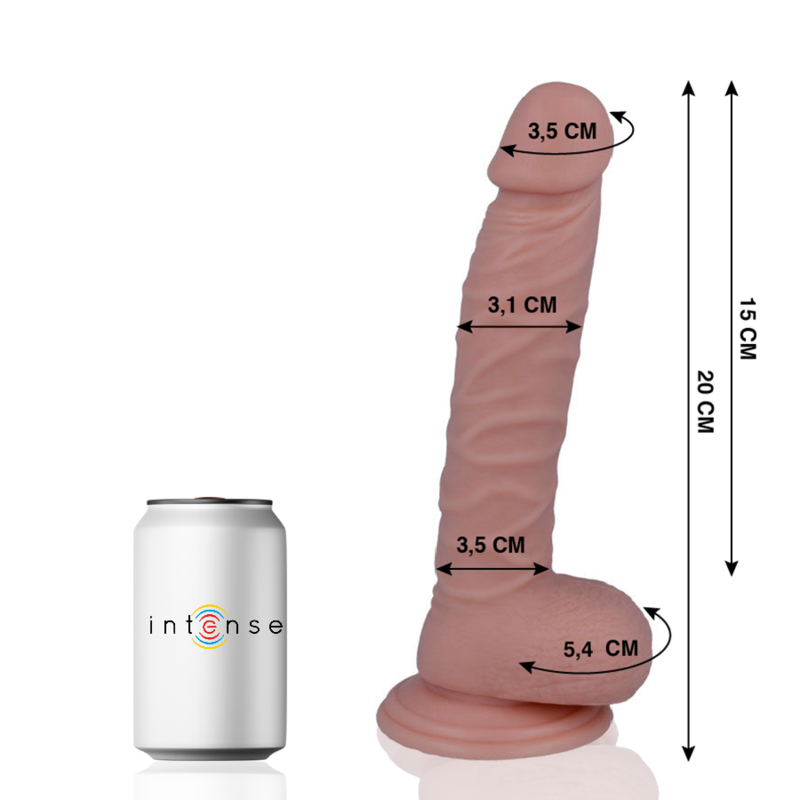 Intense Dildo MR Intense 20cm, realistinen dildo, pehmeä ja tarkka muotoilu, kuvassa dildo mr intense 20cm.