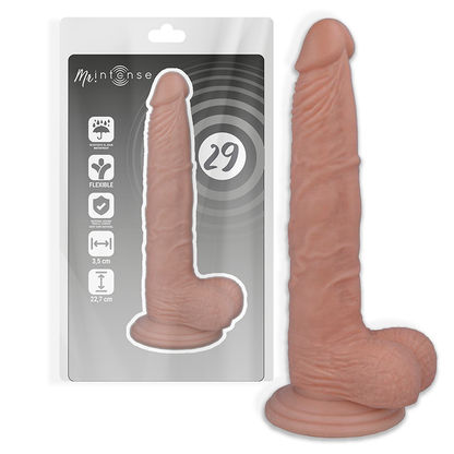 Intense-merkkinen dildo, 22,7 cm pitkä, realistinen muotoilu ja kiinteä rakenne, kuva dildo-mr-intense-22-7cm- kuvanumerolla