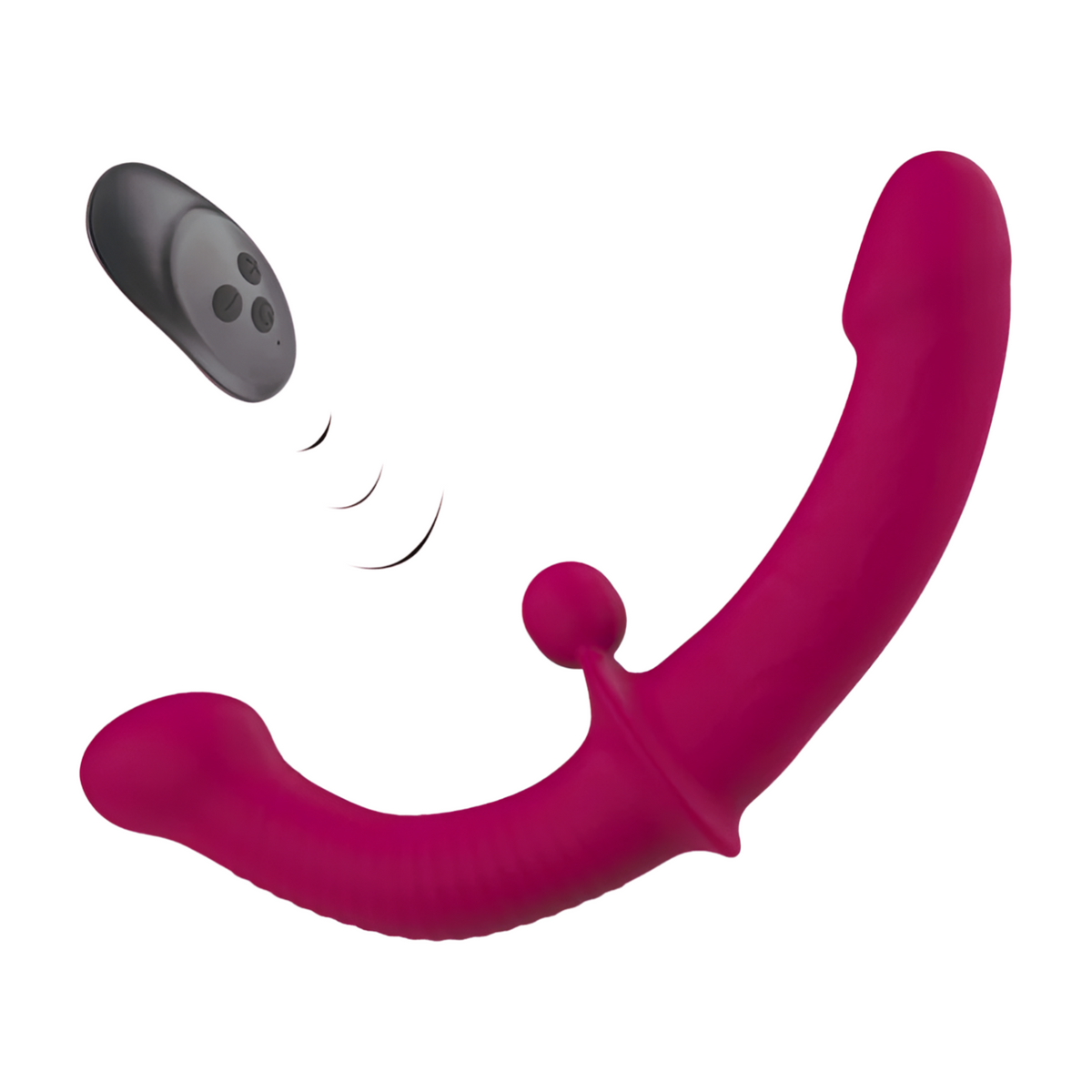Kaksipäinen PLEASUREZ Dildo VIBRAATTORI TUPLA, joustava dildo, näkyvissä, pehmeä ja realistinen tekstuuri.