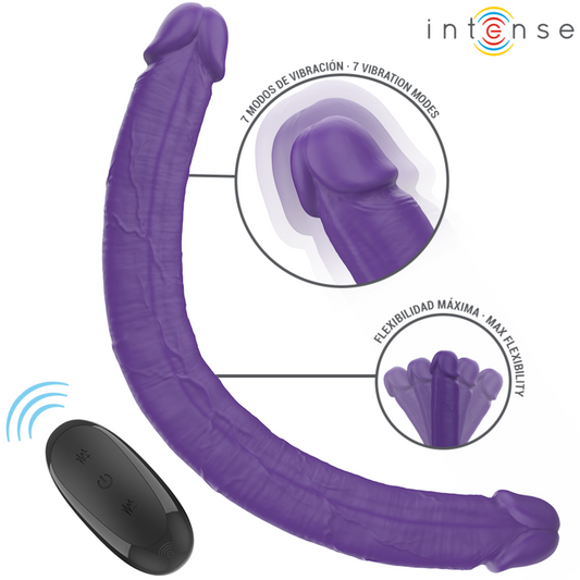 INTENSE Kaksipäinen Gunter naisten seksilelu, dildo-vibraattori, realistinen muoto, pehmeä ja joustava materiaali.