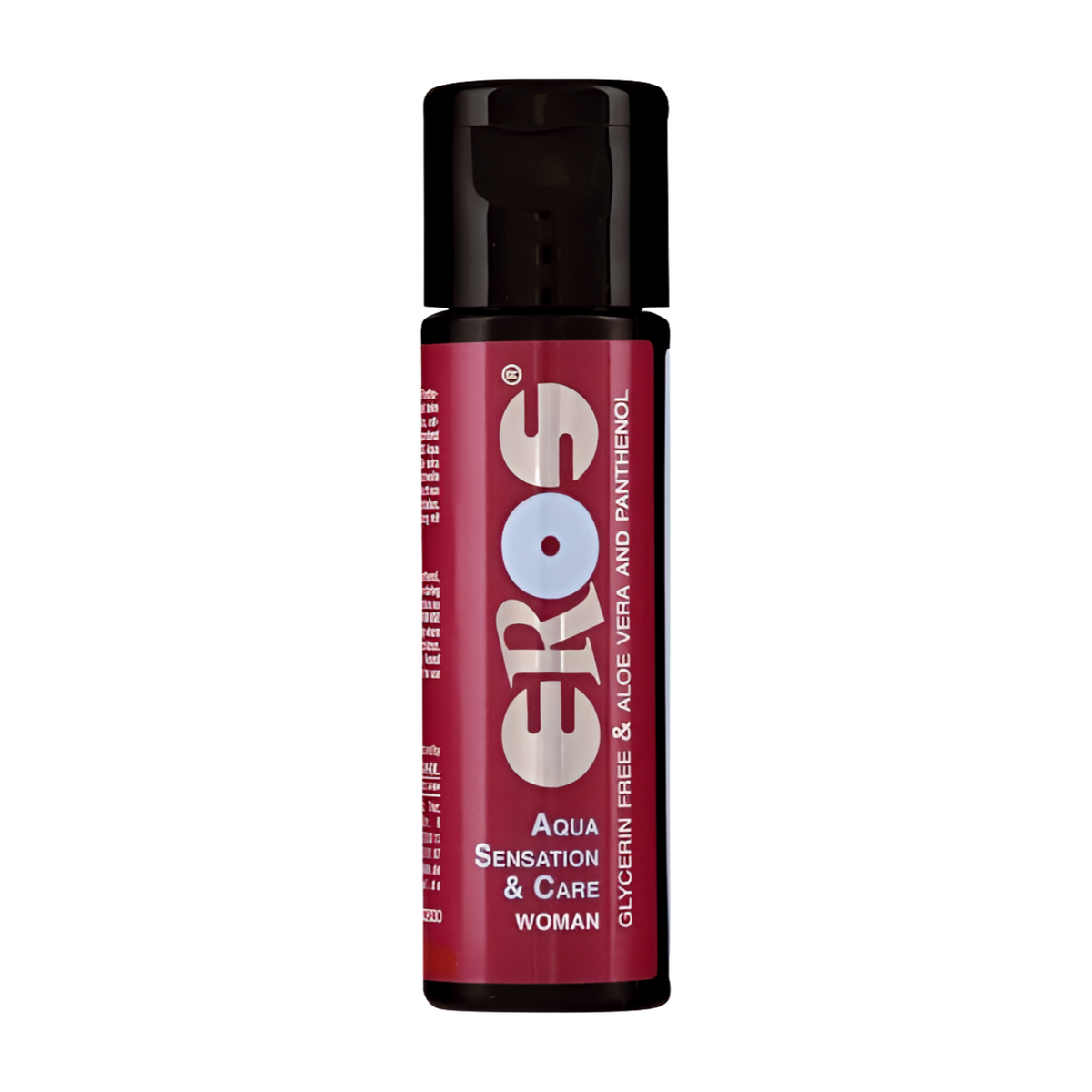 Eros Sensation & Care Aloe liukuvoide, vesipohjainen liukuvoide Eros-merkkinen, näkyvissä pullon kuva.