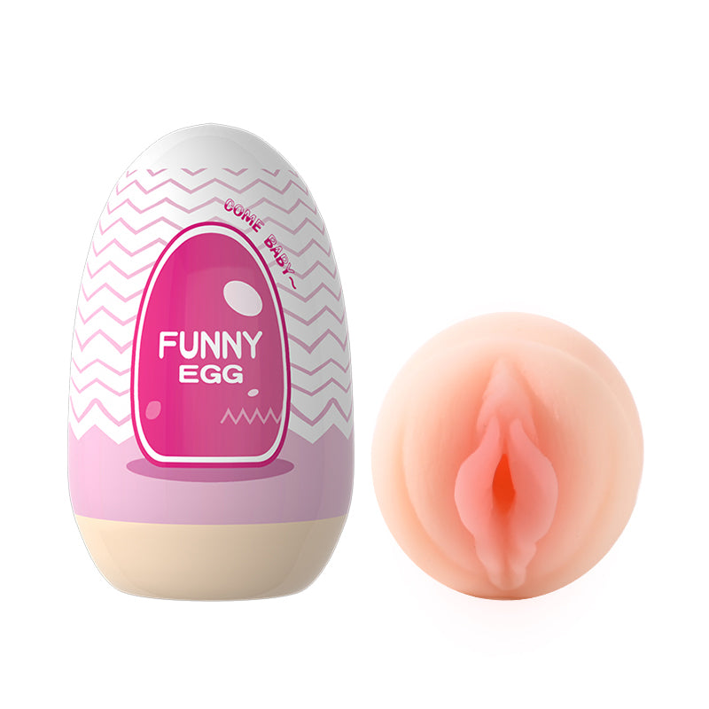 Sininen PLEASUREZ Funny Egg -miehen seksilelu, realistinen masturbaattori, pehmeä ja joustava seksiväline.