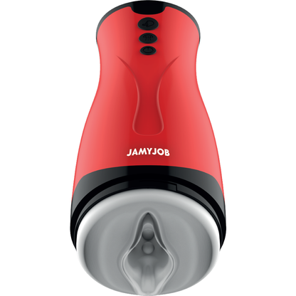JAMYJOB Damen Masturbaattori, realistinen muotoilu ja pehmeä tekstuuri, näkyvissä kuvassa.