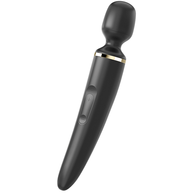 SATISFYER Wand Vibrator, a sleek personal massager with a rounded head and ergonomic handle for targeted stimulation.