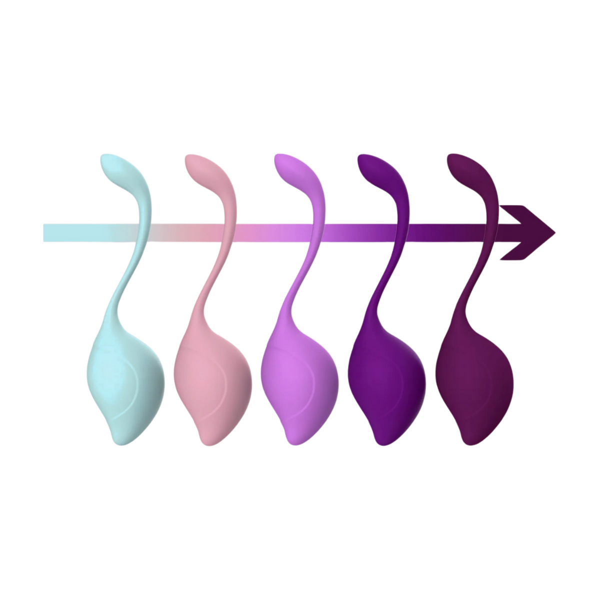 Pleasurez Kegel balls set for women, featuring five colorful balls designed for pelvic floor exercises.