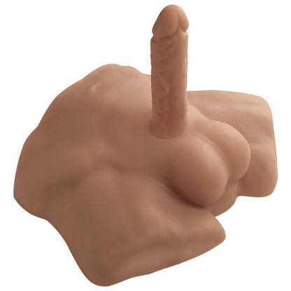 Miehen vartalo ja Apollo S Karamelli -seksi dildo, SILEXD-merkkinen miesten seksilelu, realistinen ja kiiltävä tekstuuri.