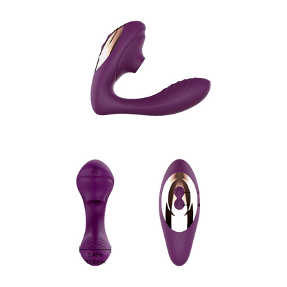 Pleasurez PARI VIBRAATTORI DUAL VIBE naisten seksilelu, violetti, kaksoisrakenteinen vibraattori ja painikkeet näkyvissä
