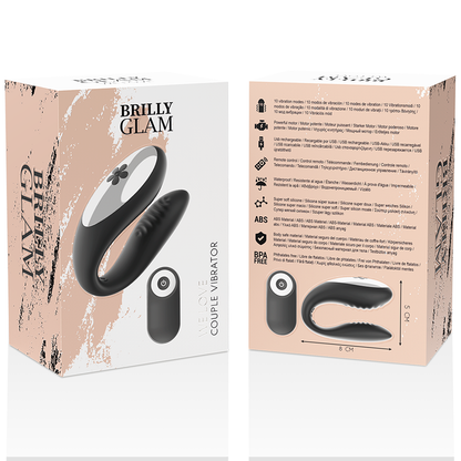 Pariskunta-vibraattori We Love BRILLY GLAM naisten seksilelu, pehmeä ja ergonominen seksiväline pariskunnille.