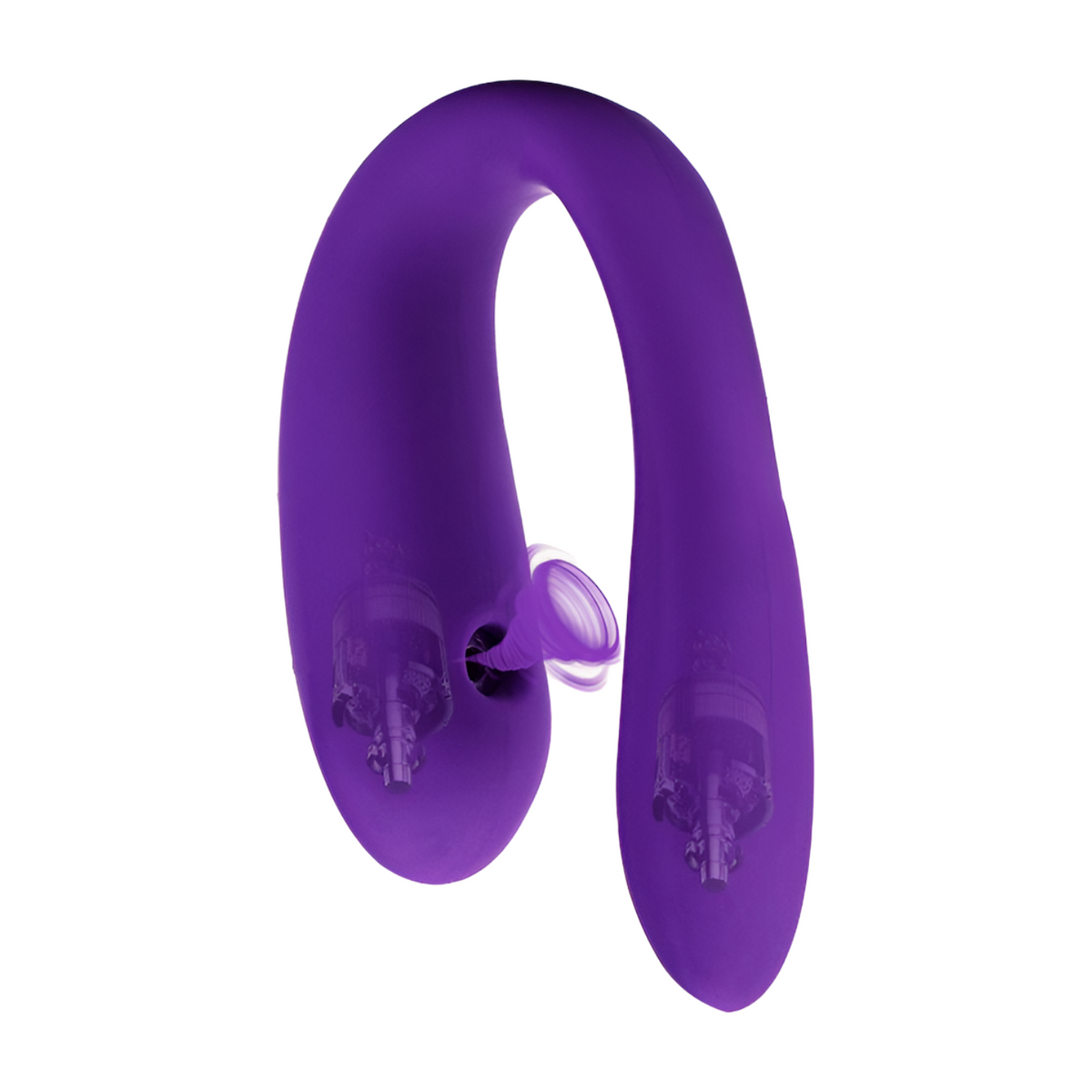 Pleasurez U-IMU naisten seksilelu, vaaleanpunainen parivibraattori, pehmeä ja ergonominen muoto, kuvassa.