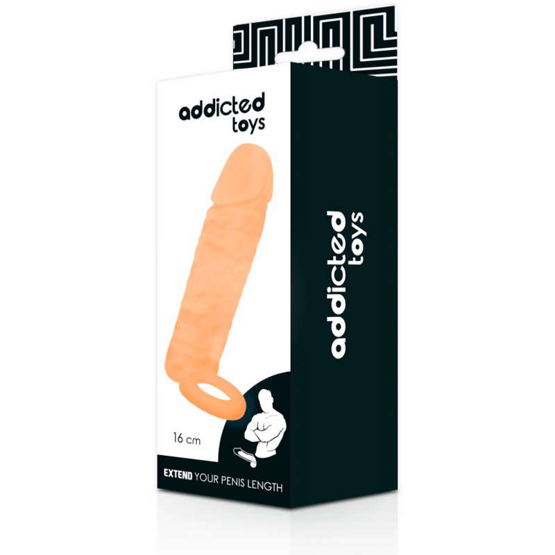 Addicted Toys miesten seksilelu penisjatke, realistinen ja tukeva materiaali, suunniteltu miellyttävään käyttöön.