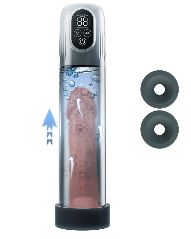 Automatic penis pump from Pleasurez, a men's sex toy, featuring a sleek design for enhanced pleasure and performance.