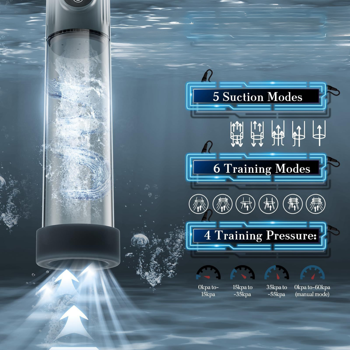 Automatic penis pump by PLEASUREZ, a men's sex toy featuring a sleek design and user-friendly pump mechanism.