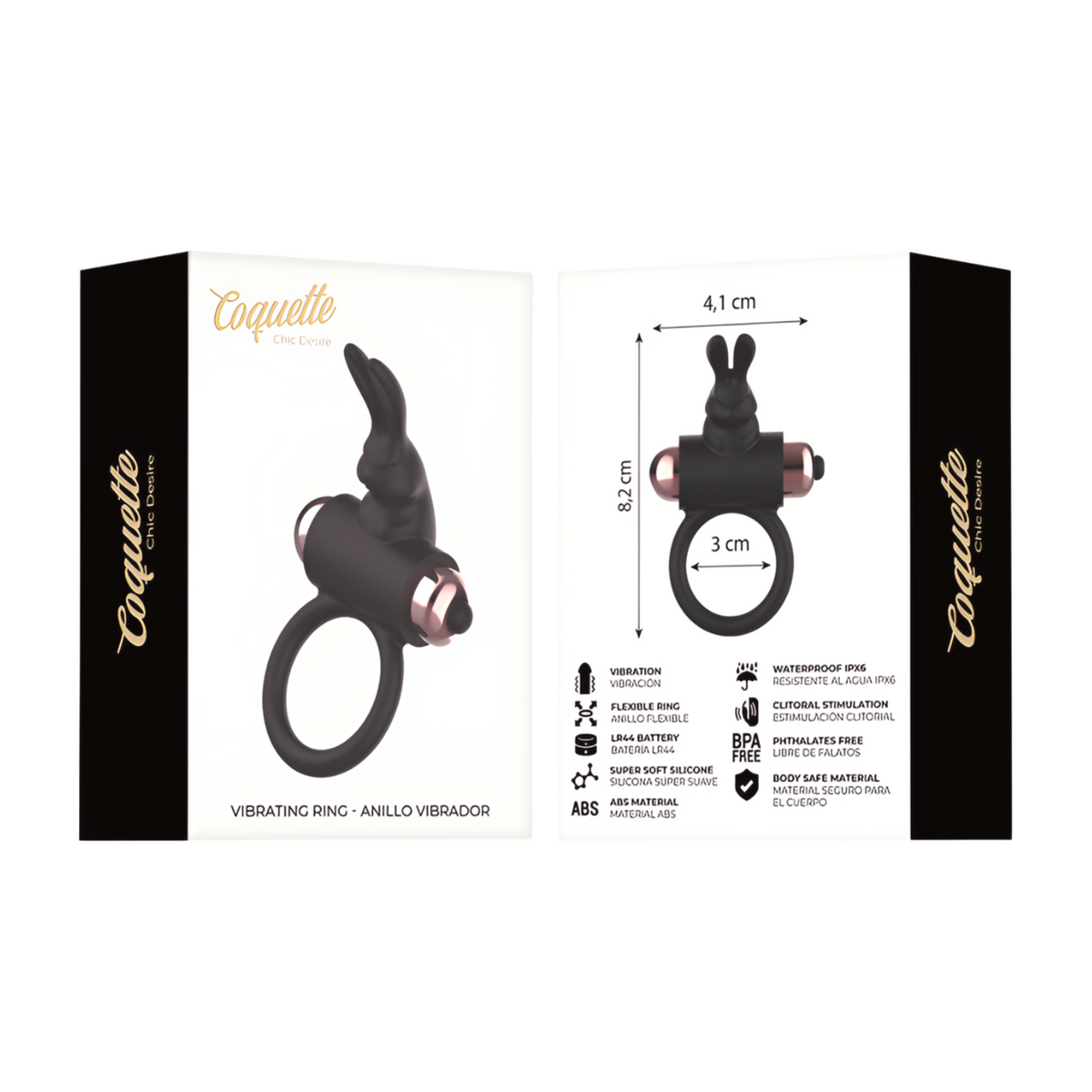 COQUETTE TOYS Penisrengas vibraattorilla, elastinen ja värikäs seksilelu penisrenkaaksi ja stimulaatioon.