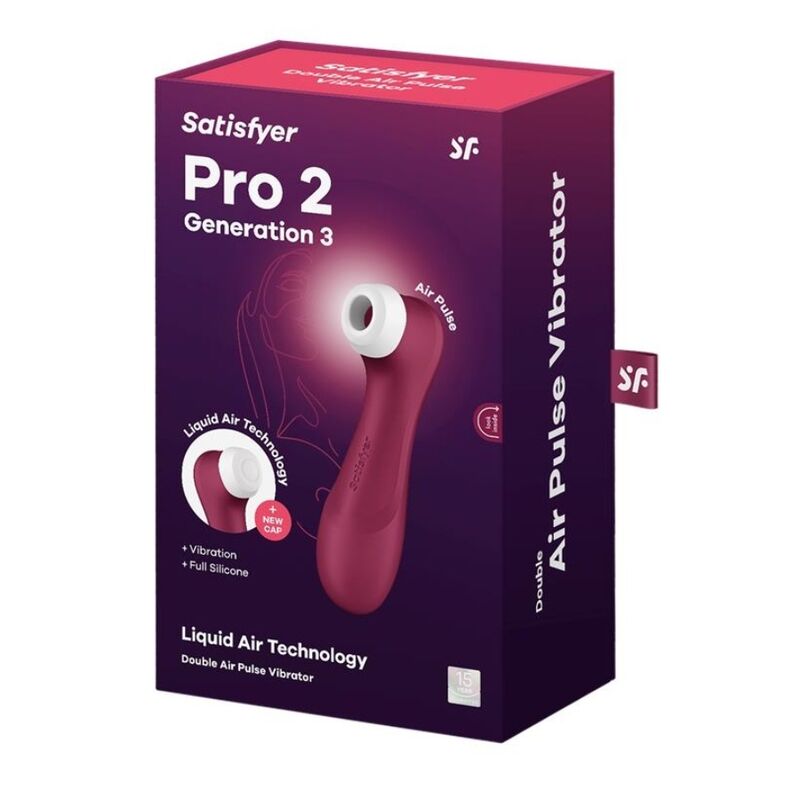 Satisfyer PRO 2 GEN 3 naisten seksilelu, pehmeä ja ergonominen muoto, tarkoitettu mielihyvän lisäämiseen.