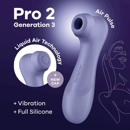 Satisfyer Pro 2 Gen 3 naisten seksilelu, muotoiltu ja kompakti design, moderni ja tyylikäs ulkoasu.