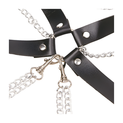SUBBLIME BDSM rintakettinki harness alusvaatteet, ketjuilla ja säädettävällä istuvuudella, one size.