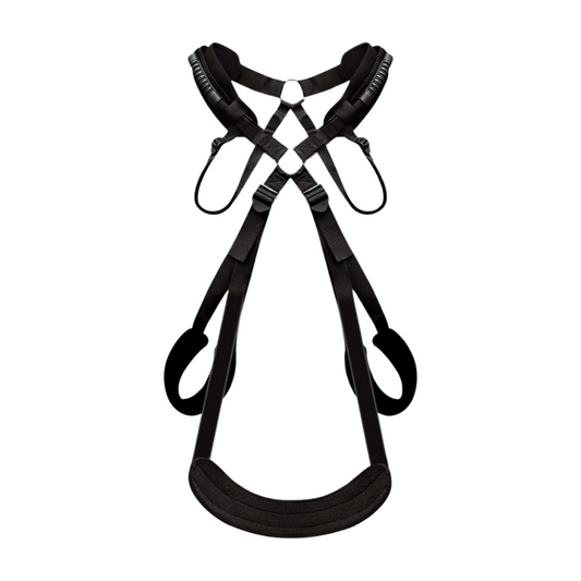 Pleasurez SeksiKeinu Swing for men, a sex toy swing with leather straps, designed for intimate pleasure and adjustable comfort.