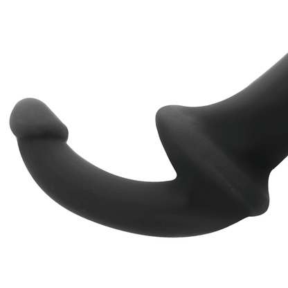 Kaksinapainen strap-on dildo ADDICTED TOYS -merkkinen, strapless ja realistinen dildo kuvassa.