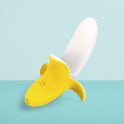 Pleasurez-vibraattori banaanin muotoinen naisten seksilelu, pehmeä ja värikäs lelu kuvassa.