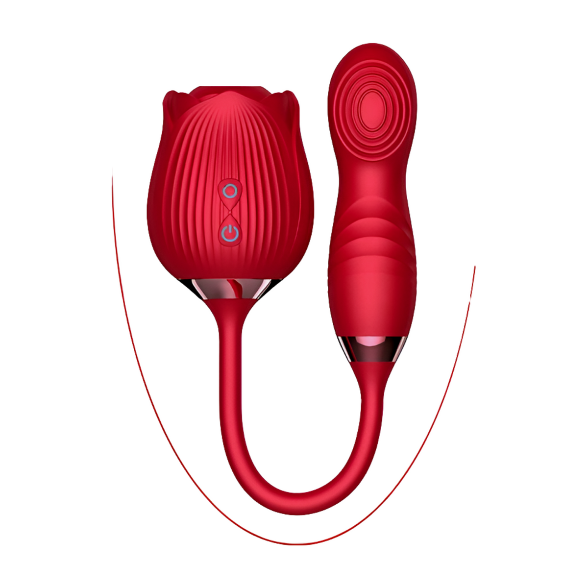 Pleasurez VIBRAATTORI RUUSU DUO naisten seksilelu, ruusukuvioinen vibraattori, pehmeä ja ergonominen muoto.