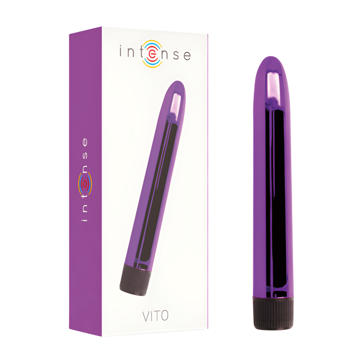 Intense VITO vibrating sex toy for women, sleek design, pink color, made from smooth silicone material, suitable for intimate pleasure.