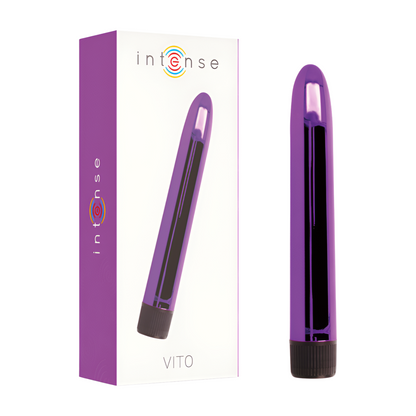 Intense VITO vibrating sex toy for women, sleek design, pink color, made from smooth silicone material, suitable for intimate pleasure.