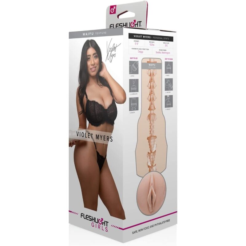 Violet Myers Fleshlight Fleshlight Girls miesten seksilelu, realistinen muotoilu ja violetti väri.