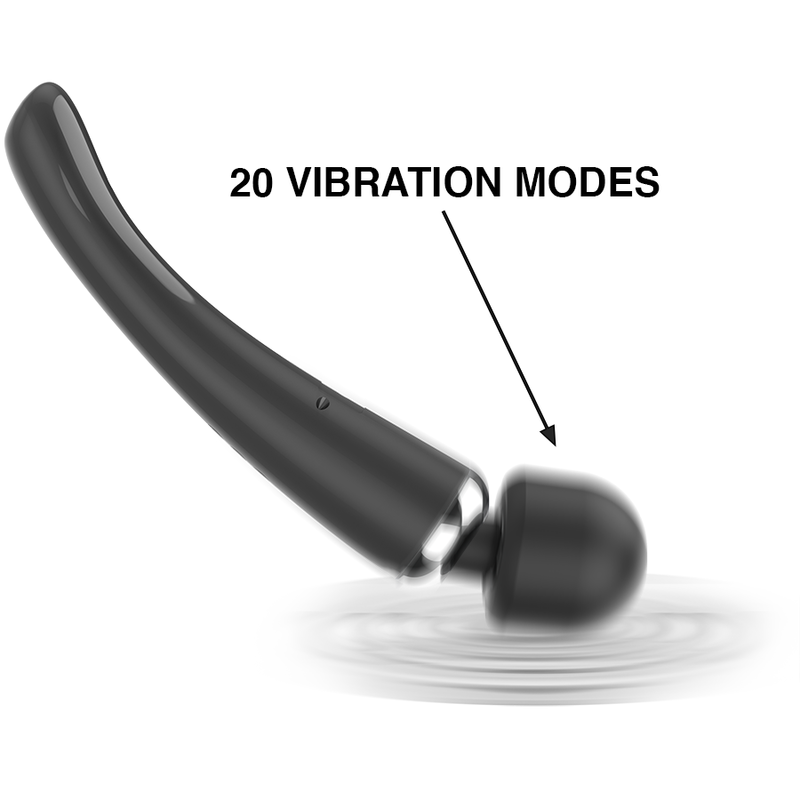 Naisten Naomi WAND-vibraattori, musta, silikonia, ergonominen seksilelu naisten nautintoon.