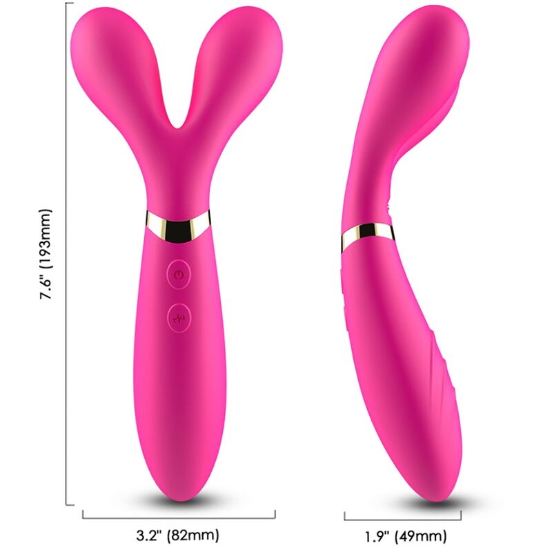 ARMONY-merkkinen Y-dual käsi- ja vartalovibraattori naisten seksilelu, musta ja ergonominen muoto.