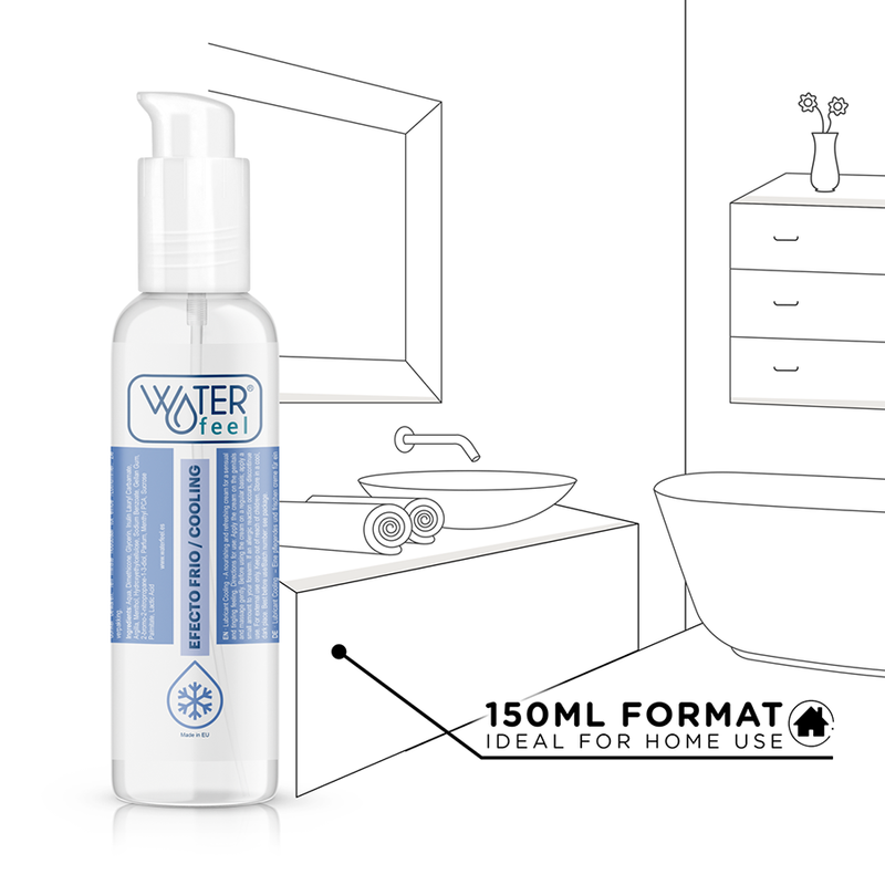 Vesiliukukide WATERFEEL viilentävä 150 ml, läpinäkyvä ja geelimäinen liukuvoide, sopii seksuaaliseen käyttöön.