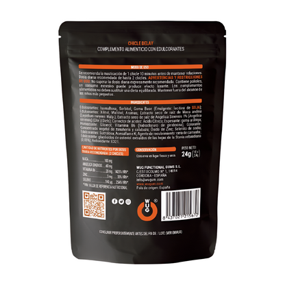 WUG SEX SENSE Delay Gum, a lubricating gum designed to enhance intimacy and prolong pleasure.